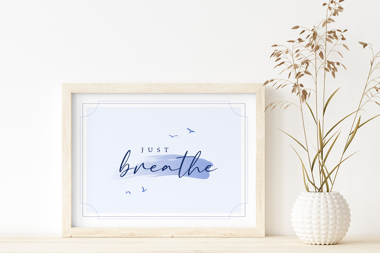 breath wall art framed