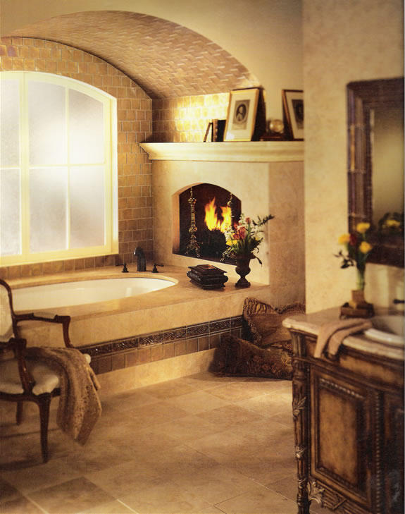 Bathtub with Fireplace