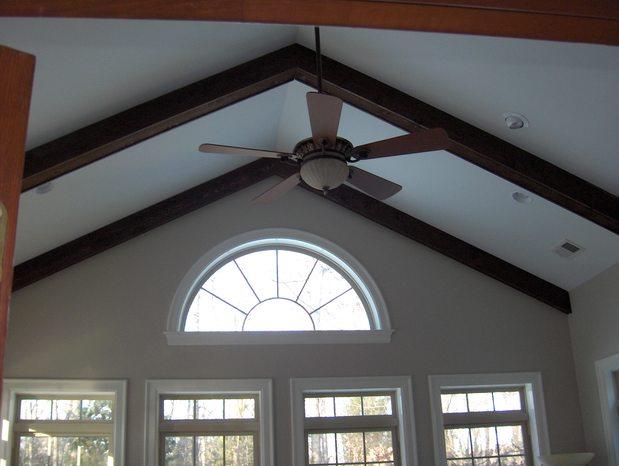 Ceiling fan in V-roof