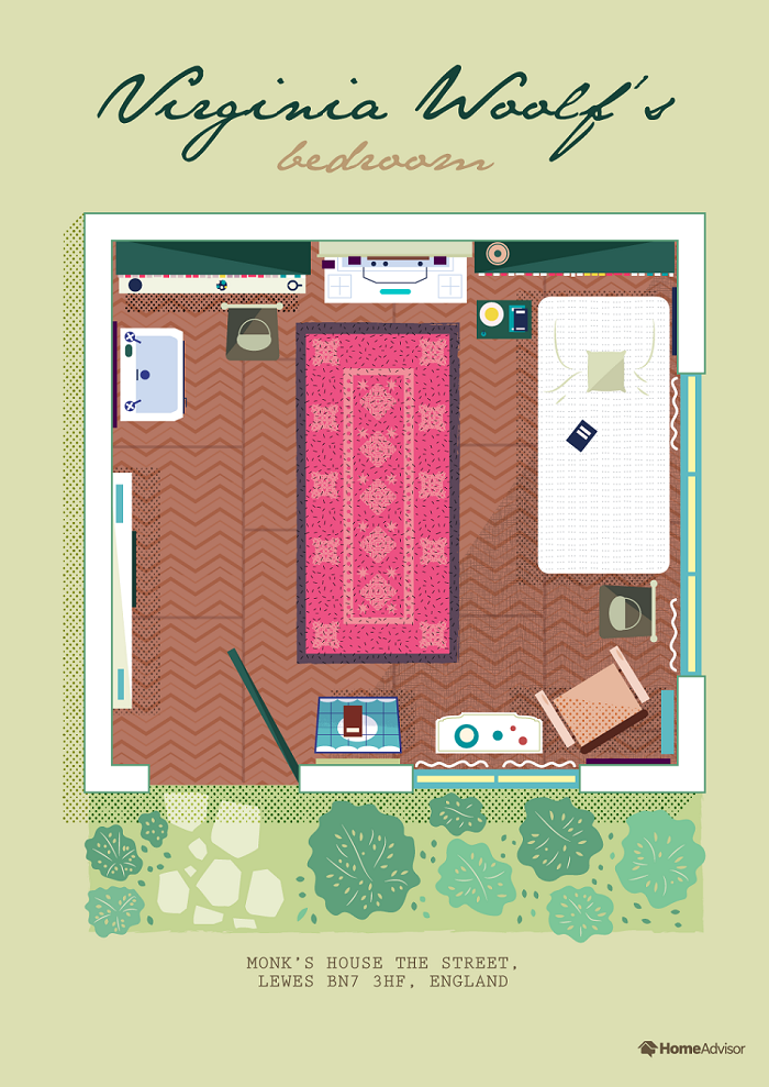 virginia woolf bedroom illustration