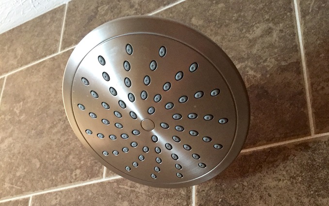 newly installed shower head