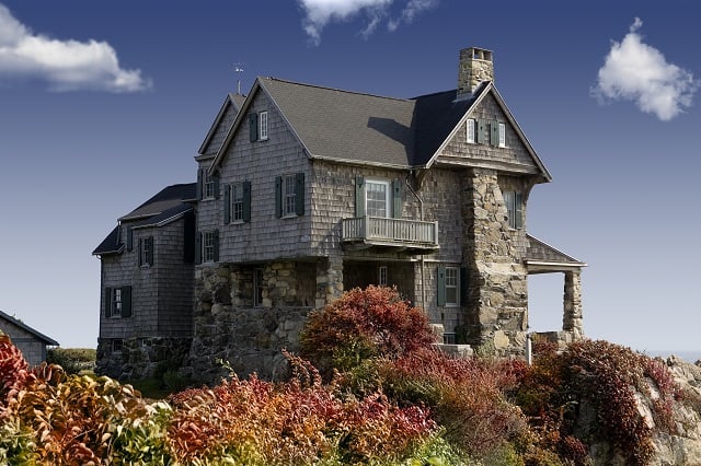 Old house on a cliff.