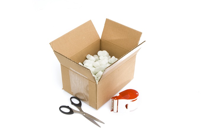 shipping supplies isolated against white background