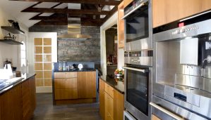 A kitchen with smart technology.