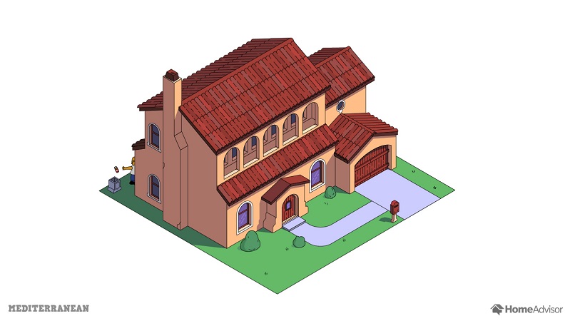 the simpsons house as a mediterranean