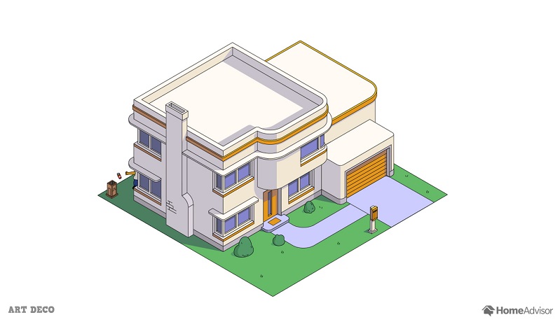 the simpsons house as a art deco