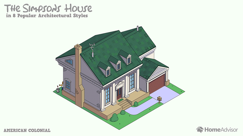 the simpsons house animated gif