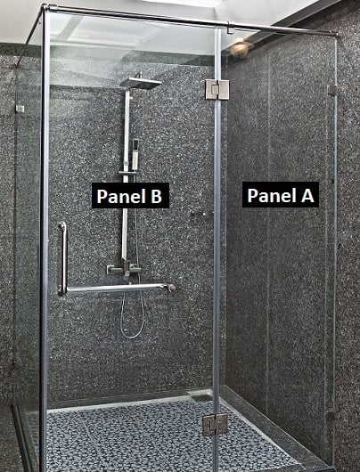 fixed glass shower door