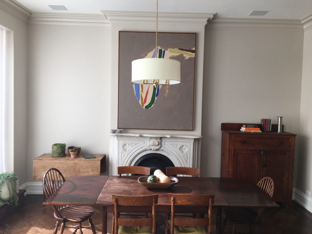 Smart speakers hidden in the ceiling in home in Brooklyn, New York.