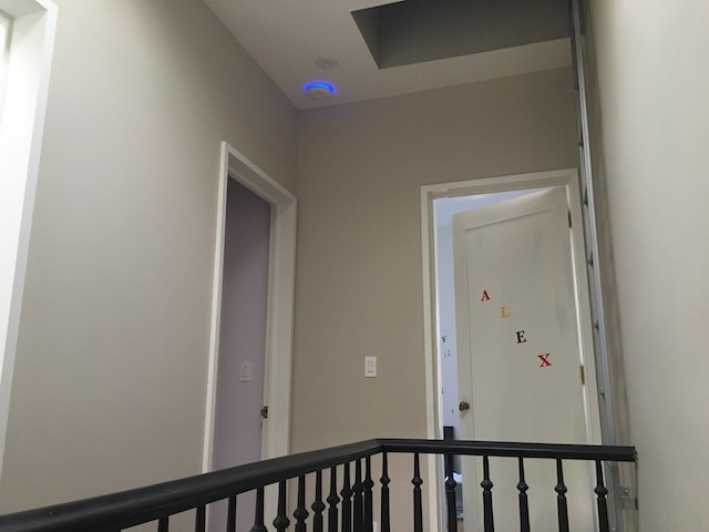 A smart smoke alarm in an historic home in Brooklyn, New York.