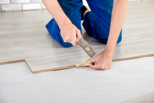 hammering in wood flooring