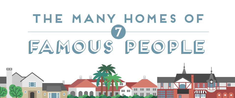 The many homes of 7 famous people