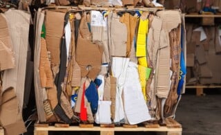 boxes prepared for recycling by a service