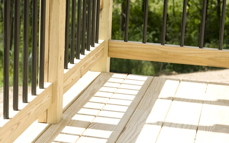 Outdoor deck. Wood construction