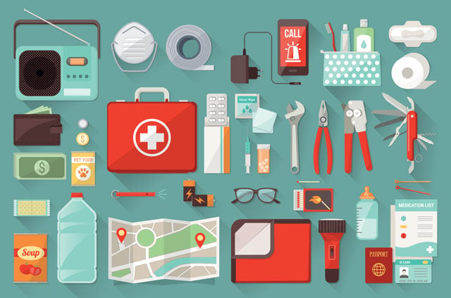 Home survival emergency kit for evacuation