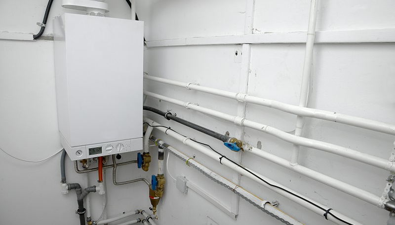 Boiler and pipes of the heating system of a house