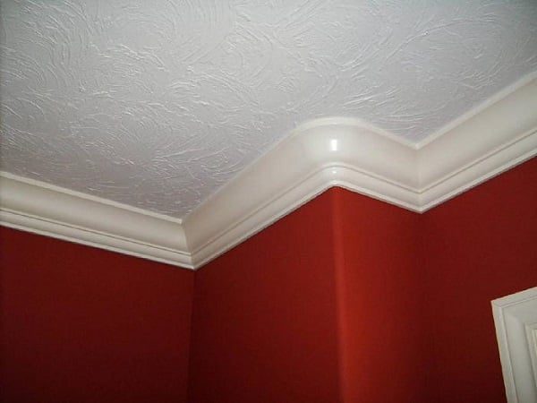 painted white textured ceiling
