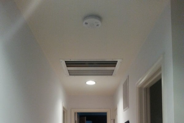 vent in ceiling from whole house fan installation
