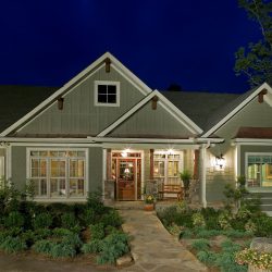 A house at night