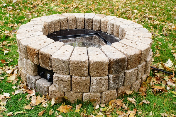 DIY Gas Fire Pit Step: Add more blocks