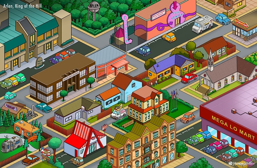 Map of Town from King of the Hill