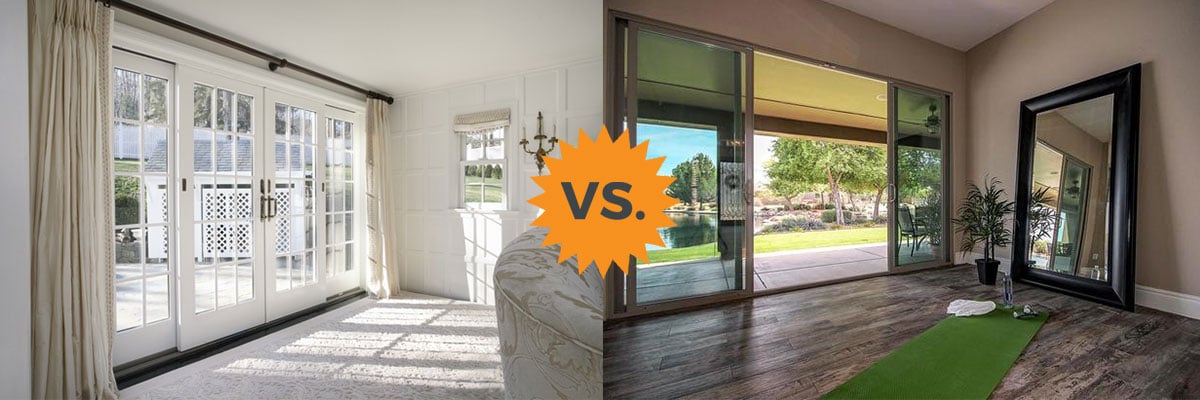 French Doors Vs Sliding Glass, How To Put A Sliding Door Back On Its Hinges