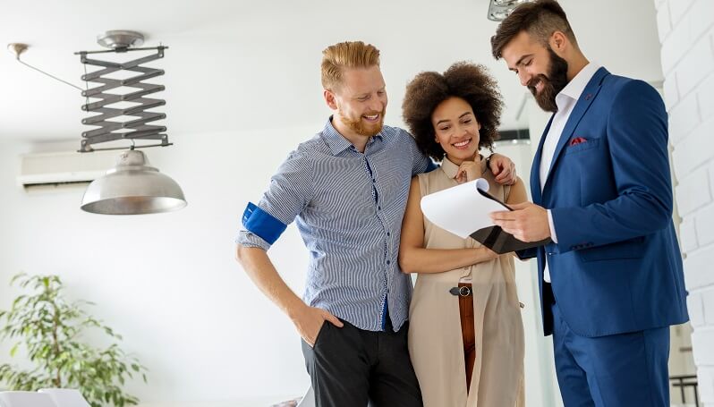 two homeowners with professional organizer