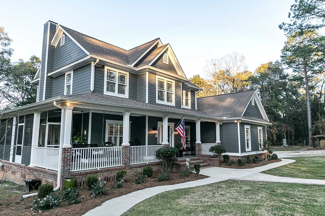 House with gray vinyl siding