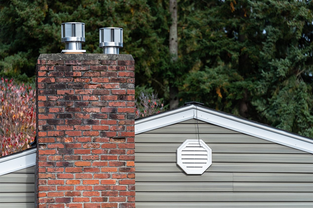 suburban home with attic vent