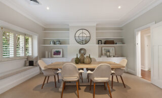 modern beige dining room