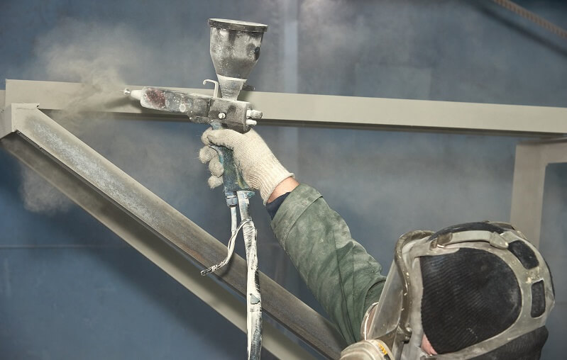 powder coating in a studio