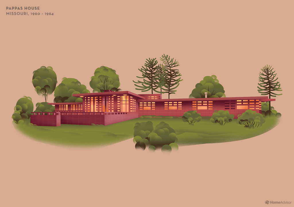 Illustration of Frank Lloyd Wright Pappas House