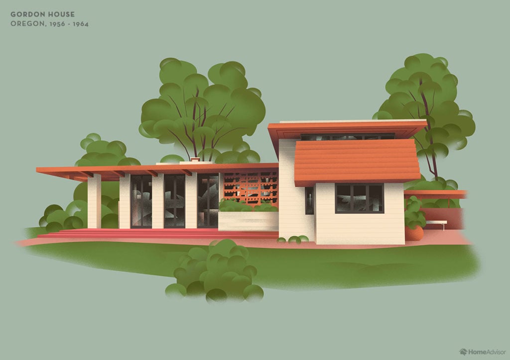 Illustration of Frank Lloyd Wright's Gordon House