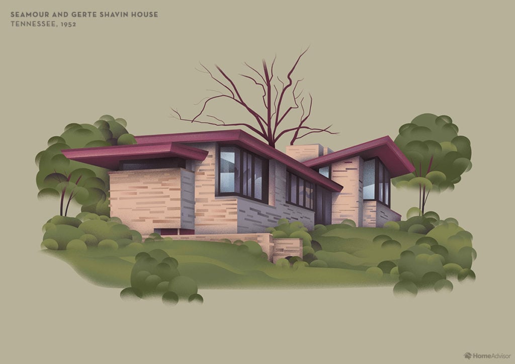 Illustration of Frank Lloyd Wright Semour and Gerte Shavin House