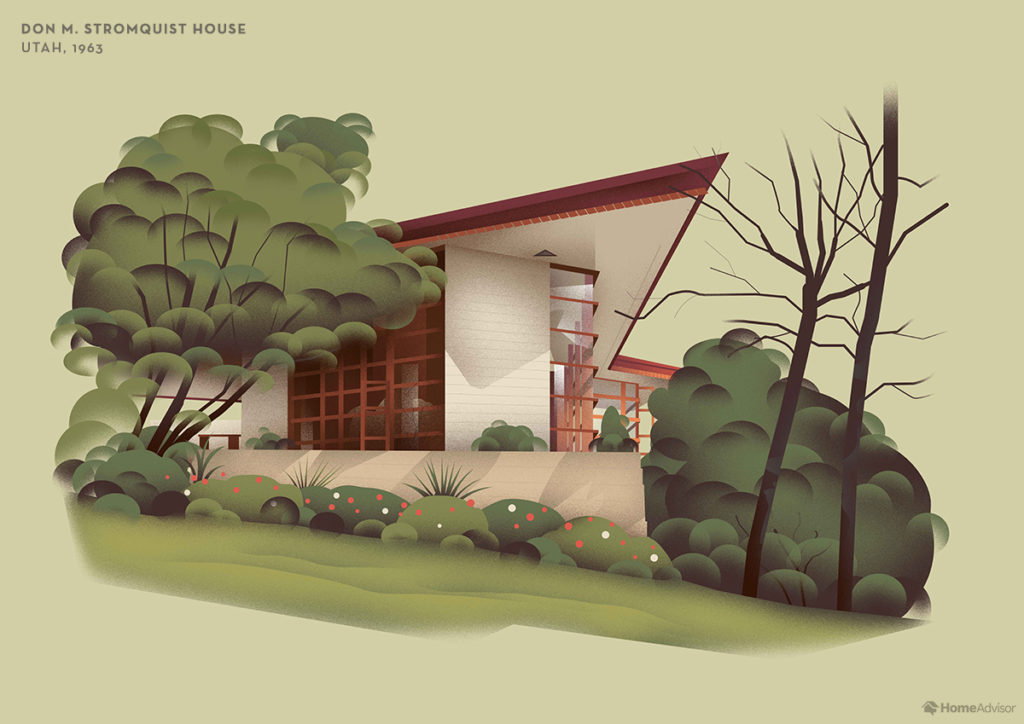 Illustration of Frank Lloyd Wright's Don M. Stromquist House