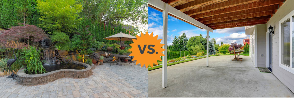 2020 Stamped Concrete Vs Pavers Costs For Patios Or Driveways Homeadvisor