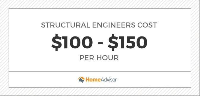 structural engineers cost $100 to $150 per hour
