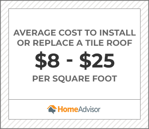 the average cost to install or replace a tile roof is $8 to $25 per square foot.