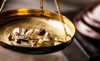 gold in a pan during the gold rush