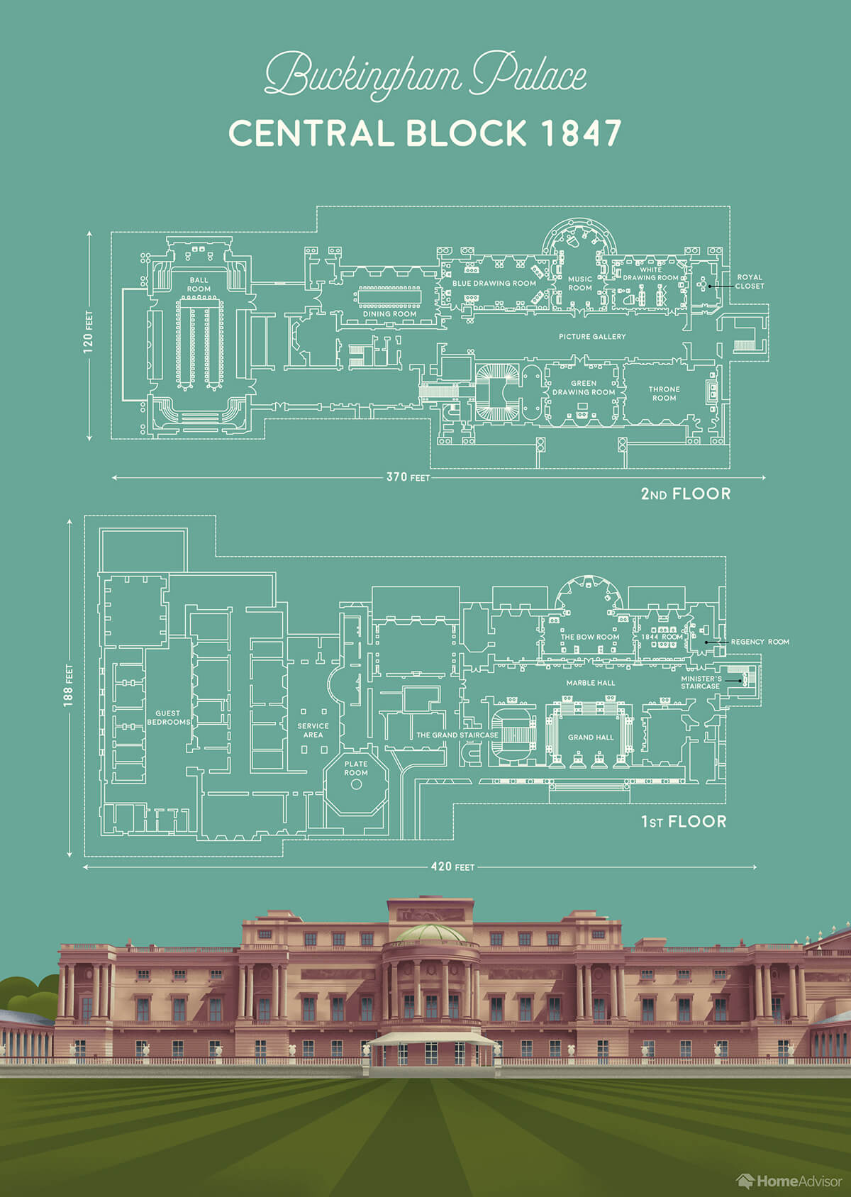 Royal Home Inspo The Floor Plan Of Buckingham Palace Homeadvisor