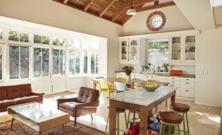 Sunlight streaming through window in living room at home