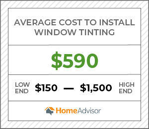the average cost to install a window tinting is $590, or $150 to $1,500.