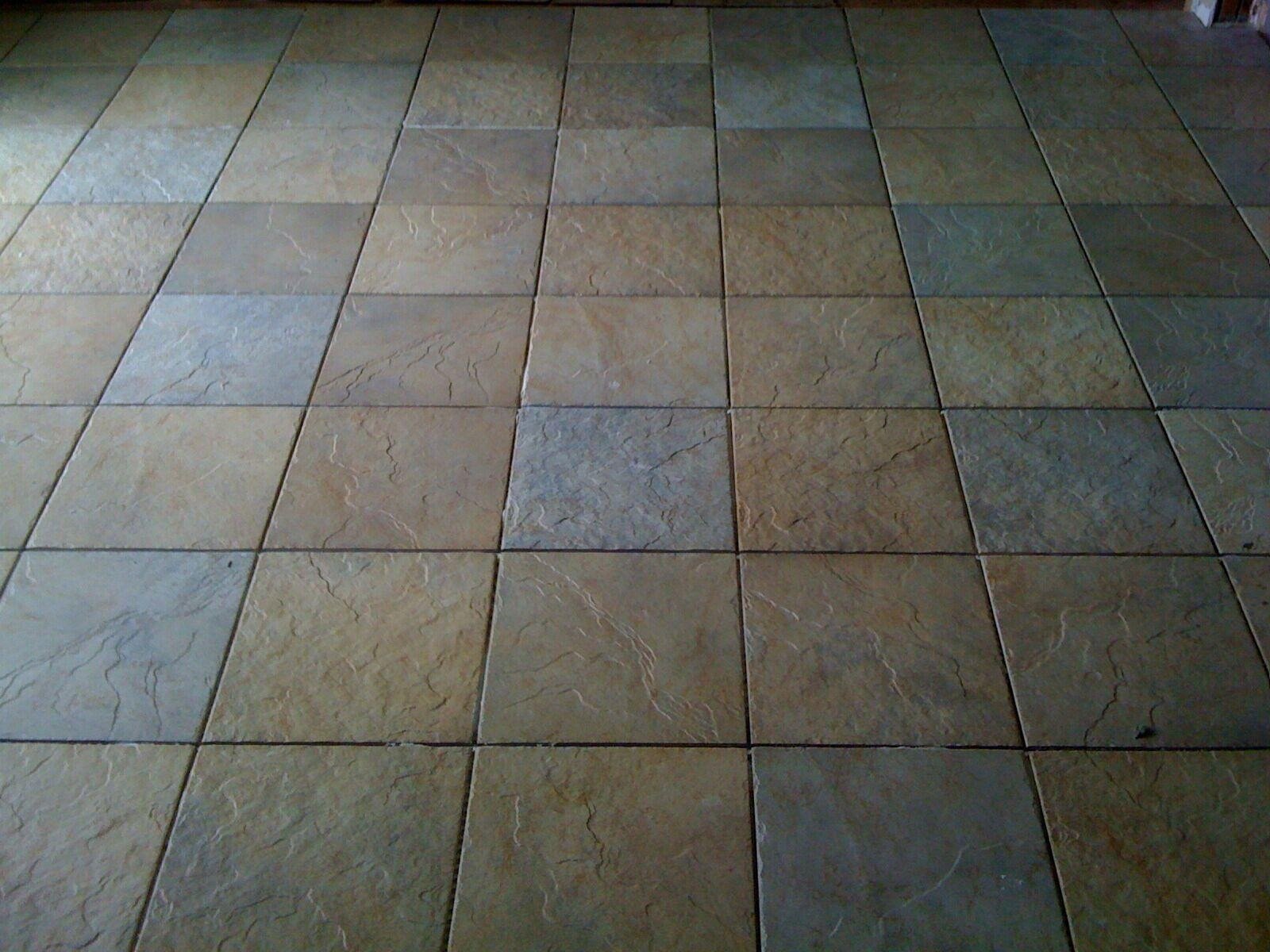 Newly installed tile flooring