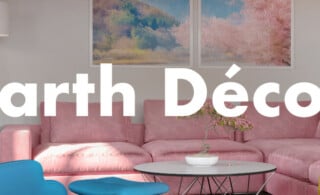 Living room rendering with over layed text reading "Earth Decor"