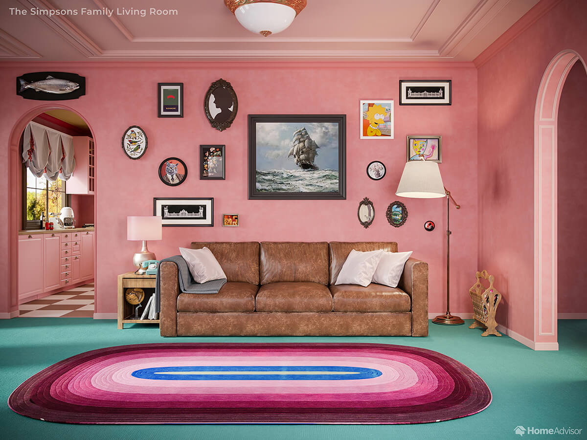 If Wes Anderson Designed The Simpsons Living Room