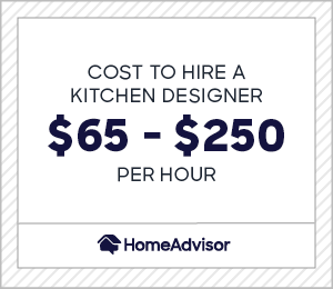 the csot to hire a kitchen designer is $65 to $250 per hour