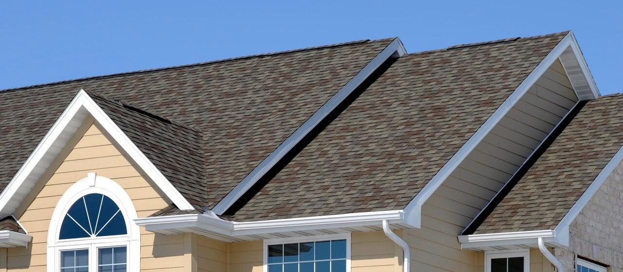 close-up of architectural asphalt shingles