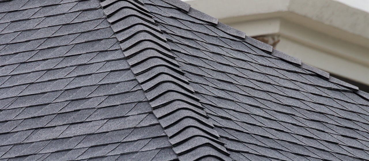 close-up of asphalt shingles