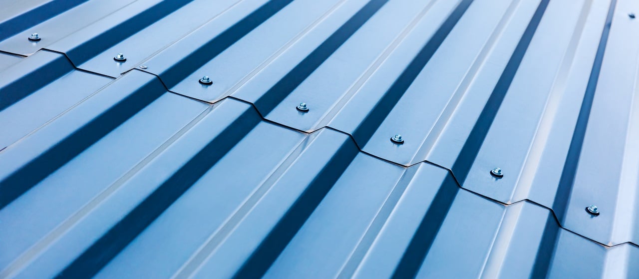 close-up of corrugated metal