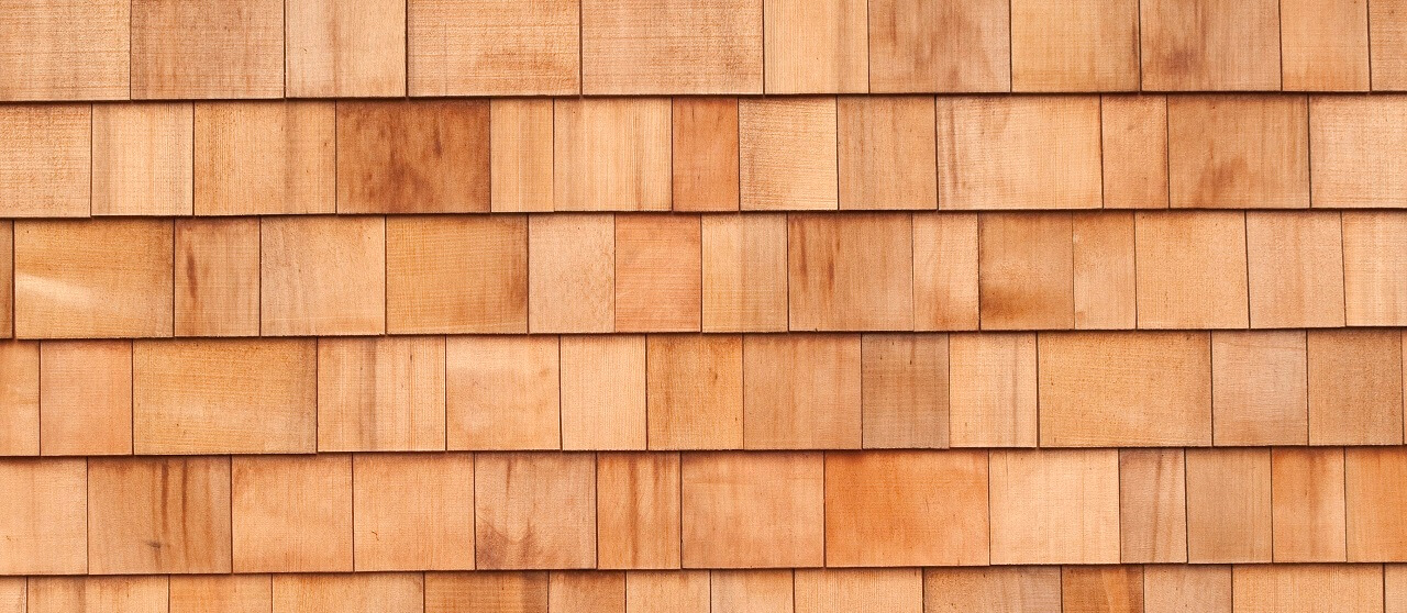 close-up of cypress siding